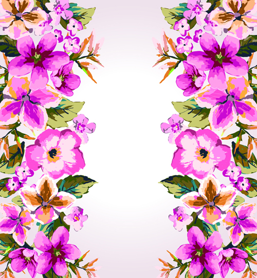 Watercolor Flowers vector 01 Watercolor Flowers vector 01