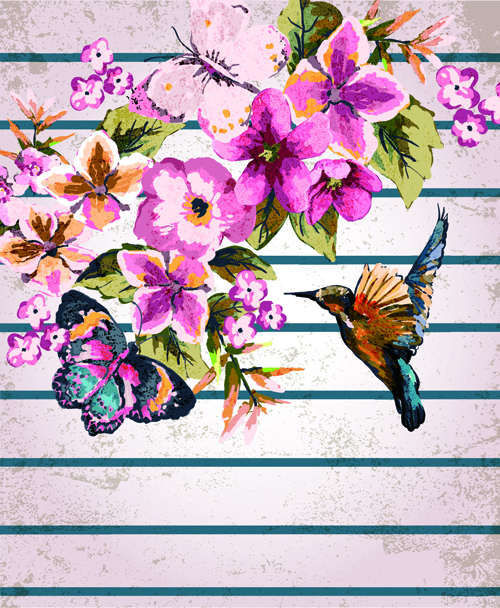 Watercolor Flowers vector 02 Watercolor Flowers vector 02