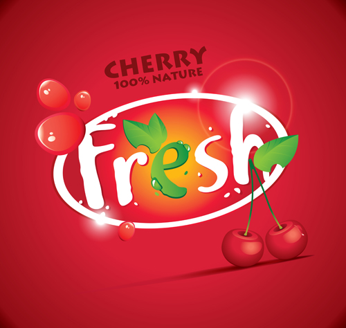Fresh juice poster design vectors material 05