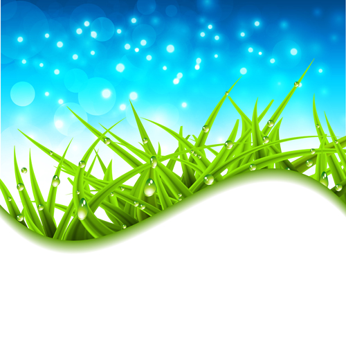 Grass with blue sky spring vectors 07 Grass with blue sky spring vectors 07