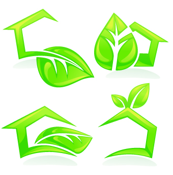 Creative Green Leaf logos vector 01 Creative Green Leaf logos vector 01