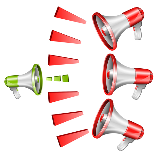 Green with red megaphone design vectors Green with red megaphone design vectors