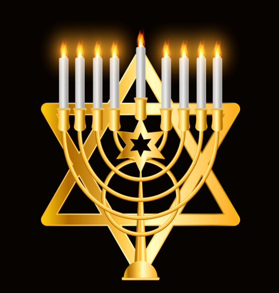 Happy hanukkah background with candle vecotr 01 Happy hanukkah background with candle vecotr 01