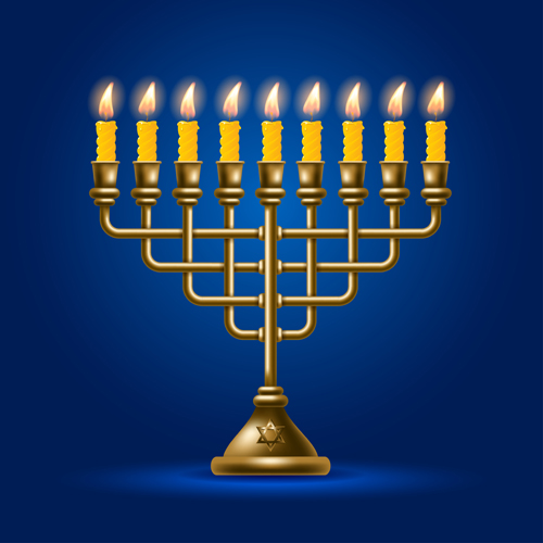 happy Hanukkah candle background 
