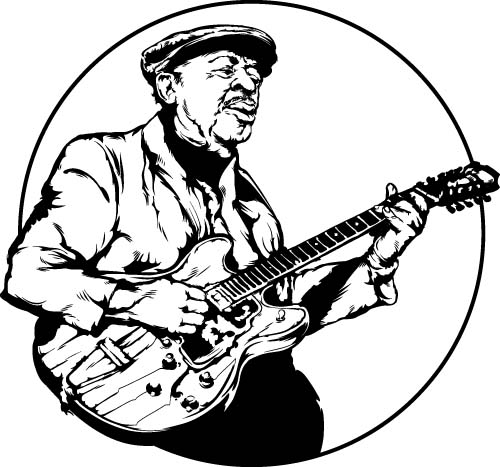 Old guitarist vector Old guitarist vector