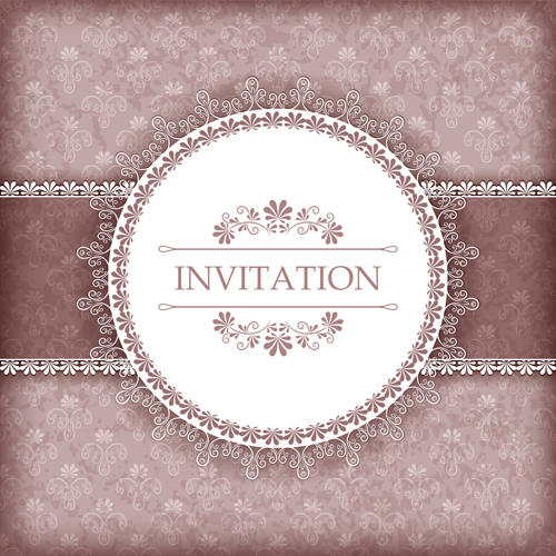 Ornate lace invitation card vector Ornate lace invitation card vector