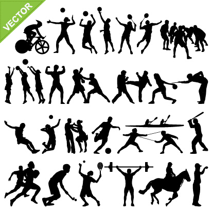 sports silhouette people 
