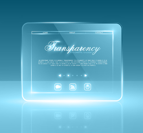 Transparent glass website template vector Transparent glass website template vector