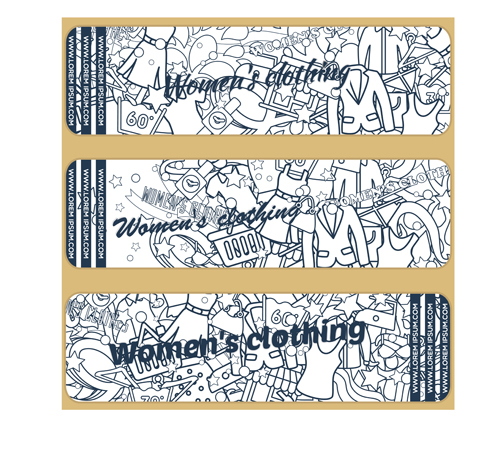 womens clothing hand drawn banners 01