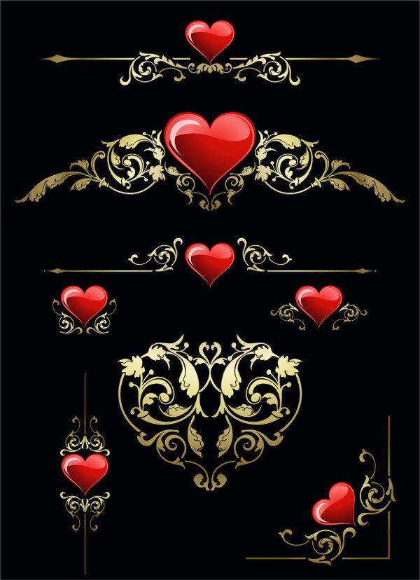 heart and the floral vector heart and the floral vector