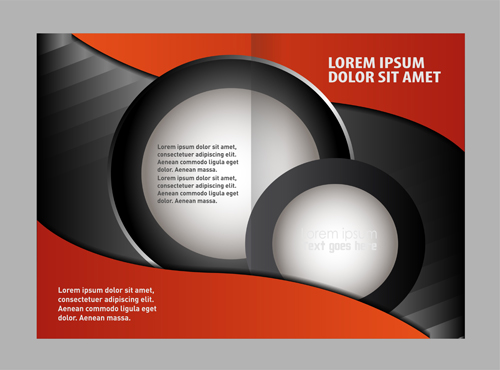 Black with red brochure cover template vector 02 Black with red brochure cover template vector 02