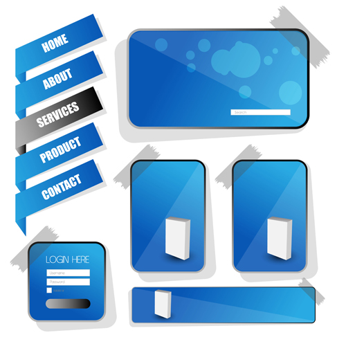 Business website template kit vector 12