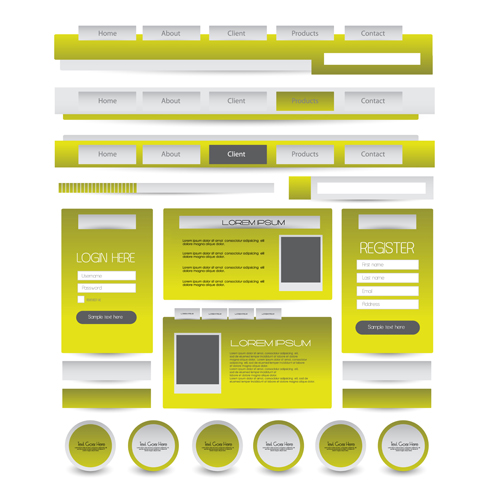 Business website template kit vector 15 Business website template kit vector 15