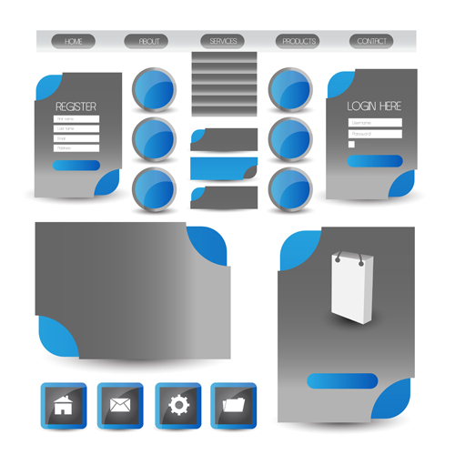 Business website template kit vector 18 Business website template kit vector 18