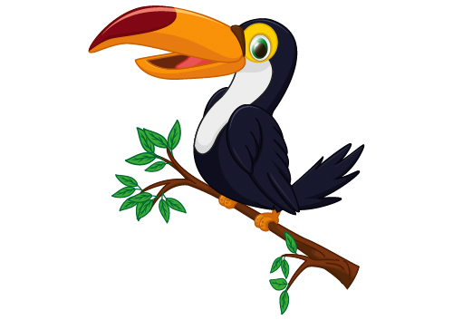 Cartoon toucan bird vector 01