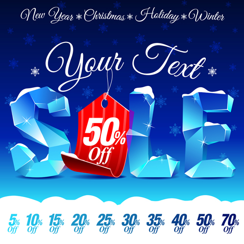Christmas sale winter style vector material Christmas sale winter style vector material