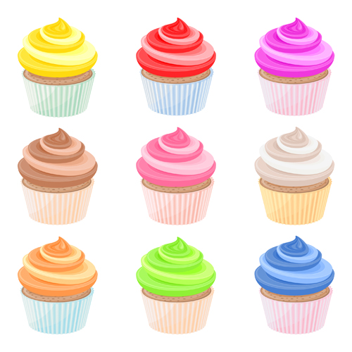 Cup cake colored vector Cup cake colored vector