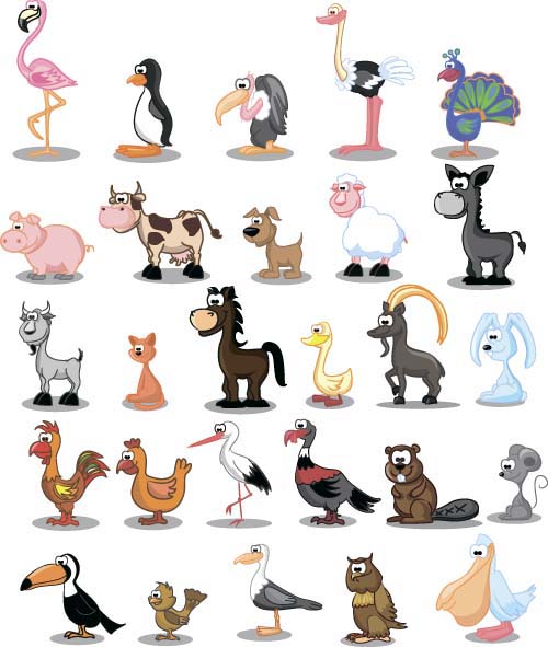Cute wild animal cartoon style vector 03 Cute wild animal cartoon style vector 03