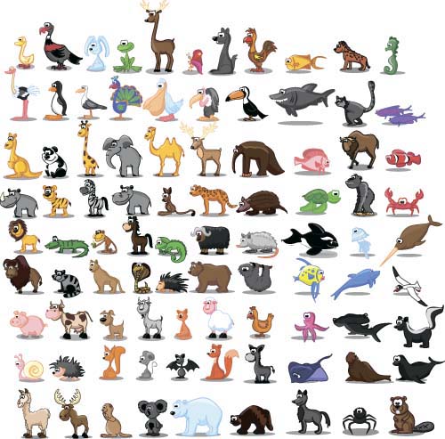 Cute wild animal cartoon style vector 04 Cute wild animal cartoon style vector 04