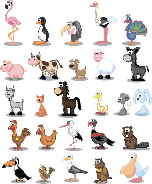 Cute wild animal cartoon style vector 05
