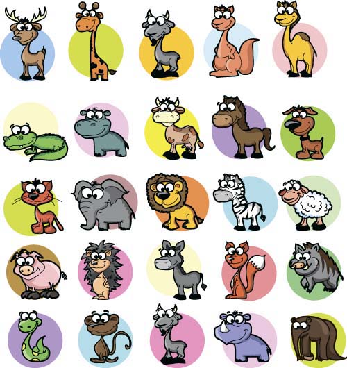 Cute wild animal cartoon style vector 06 Cute wild animal cartoon style vector 06
