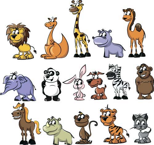 Cute wild animal cartoon style vector 07 Cute wild animal cartoon style vector 07