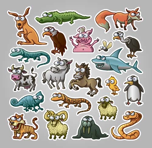 Cute wild animal cartoon style vector 08 Cute wild animal cartoon style vector 08