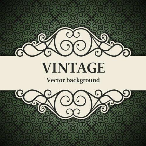 Decor pattern with vintage background vector 02 Decor pattern with vintage background vector 02