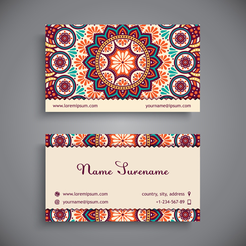 pattern ethnic cards business 