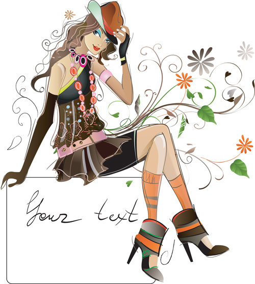 Fashion Girl elements vector set 03 Fashion Girl elements vector set 03