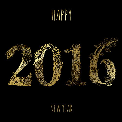 Floral 2016 new year design vector Floral 2016 new year design vector