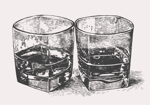 sketch hand glass drawn cup 
