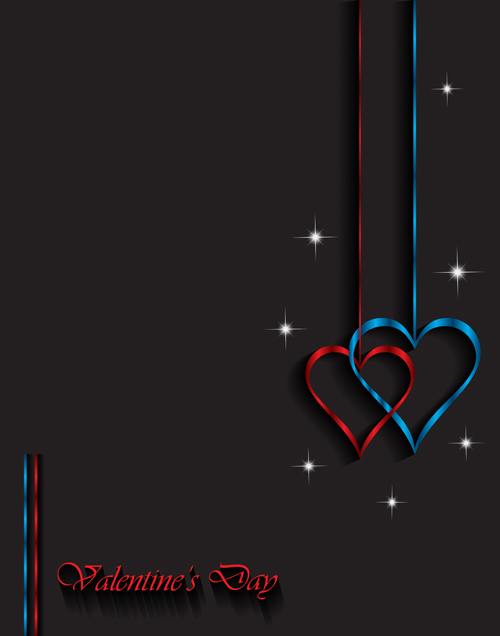 Heart decor with starlight valentines day card Heart decor with starlight valentines day card