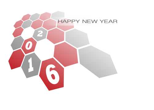 year new hexagon background 2016 
