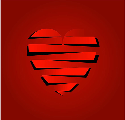 Paper cut heart valentines day red vector Paper cut heart valentines day red vector