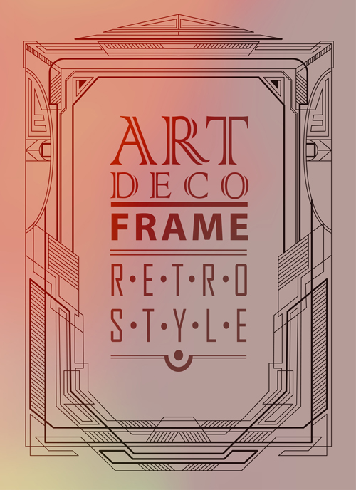 Retro styles art deco frames vector material 05 Retro styles art deco frames vector material 05