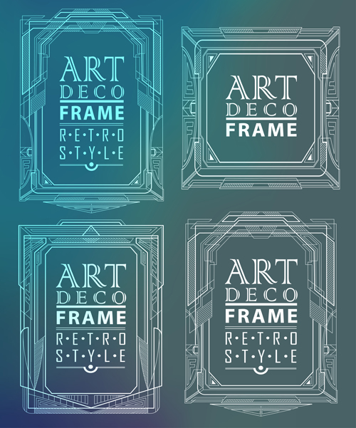 Retro styles art deco frames vector material 06 Retro styles art deco frames vector material 06