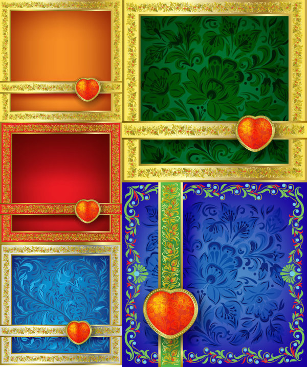 Floral background frame vector Floral background frame vector