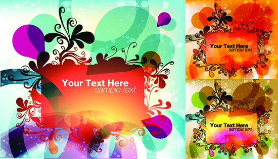 flowers and leaves of floral frame vector