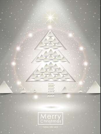 Beige christmas background with christmas tree vector Beige christmas background with christmas tree vector