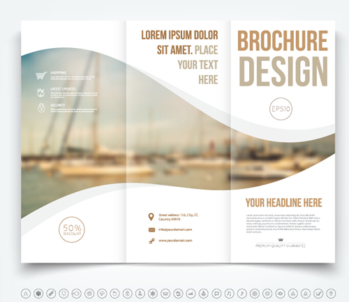 Brochure tri fold cover template vectors design 03 Brochure tri fold cover template vectors design 03