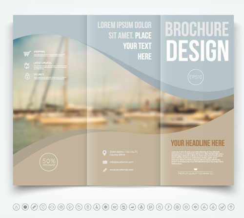 Brochure tri fold cover template vectors design 04 Brochure tri fold cover template vectors design 04
