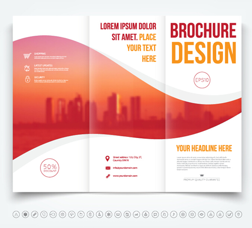 Brochure tri fold cover template vectors design 05 Brochure tri fold cover template vectors design 05