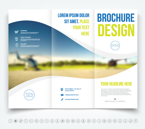 Brochure tri fold cover template vectors design 06 Brochure tri fold cover template vectors design 06