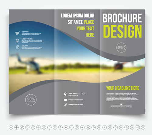 Brochure tri fold cover template vectors design 07 Brochure tri fold cover template vectors design 07