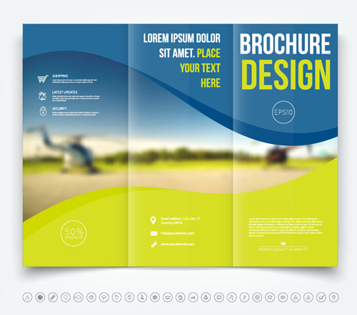 Brochure tri fold cover template vectors design 08 Brochure tri fold cover template vectors design 08
