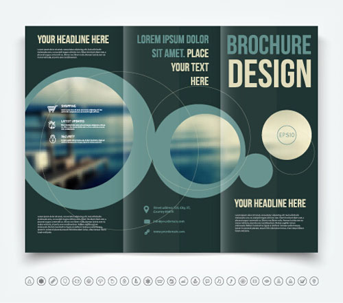 Brochure tri fold cover template vectors design 09 Brochure tri fold cover template vectors design 09