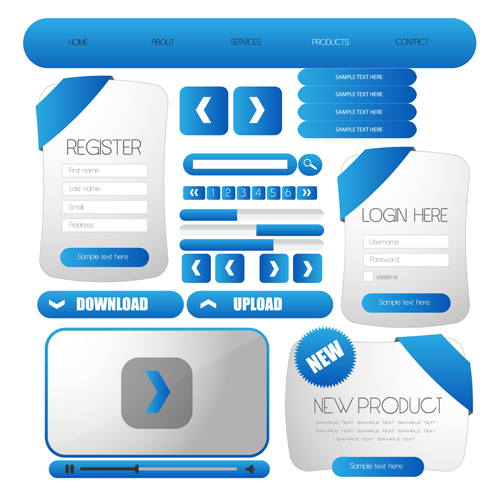 Business website template kit vector 01 Business website template kit vector 01