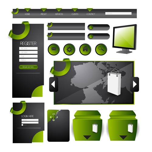 Business website template kit vector 03 Business website template kit vector 03