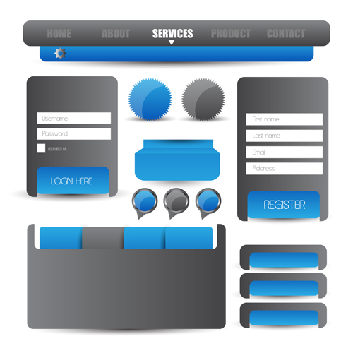 Business website template kit vector 04